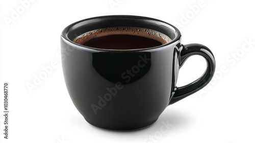 Wallpaper Mural Black Coffee Cup with Foamy Top Isolated on White Background Torontodigital.ca