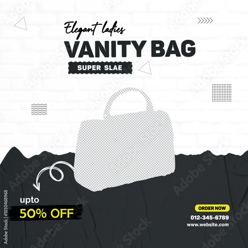 Elegant ladies vanity bag marketing social media template