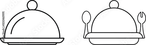 Restaurant Food Serving Dish With Utensils