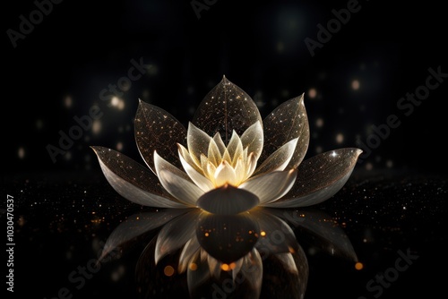 Starry lotus light nature flower. photo