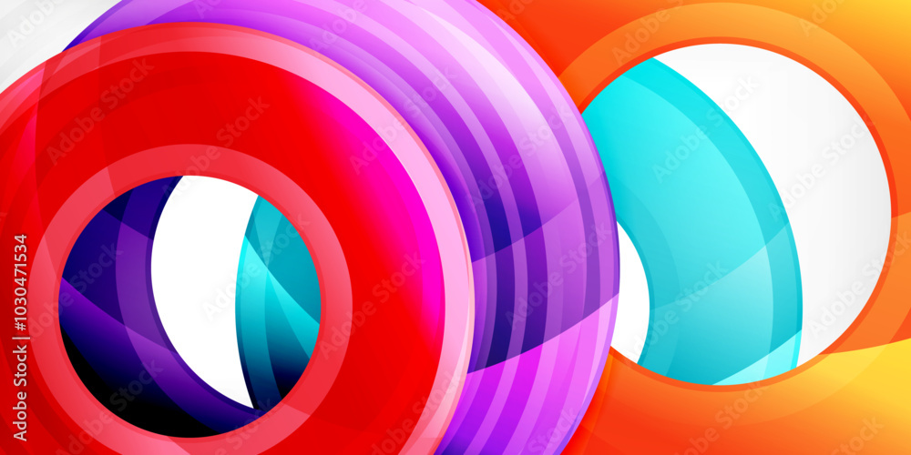 Bright colorful circles with light effects. Abstract background Bright colorful circles with light effects. Abstract background