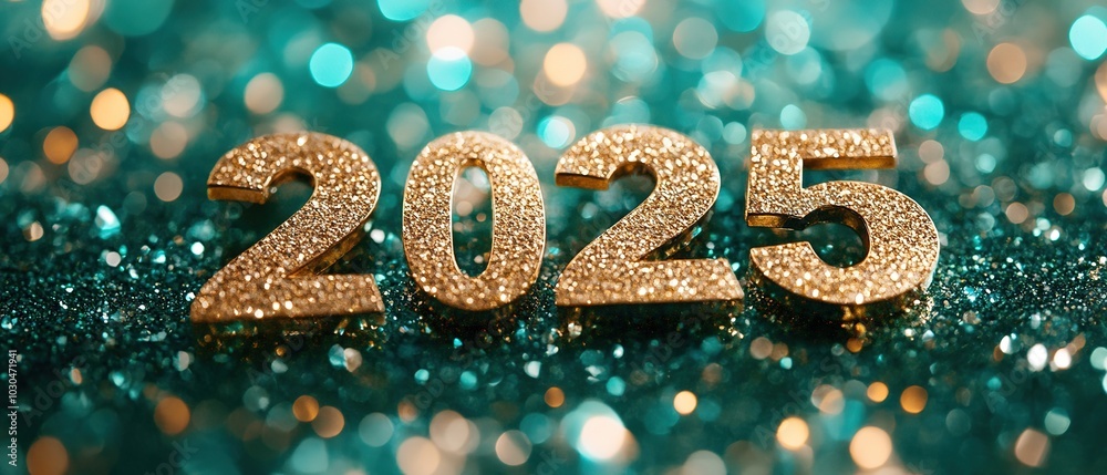2025 New Year on green background. 2025 New Year on green background.