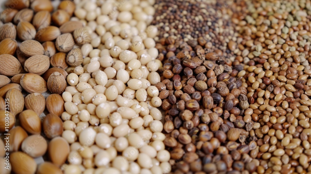 Assortment of Various Dried Seeds and Nuts Assortment of Various Dried Seeds and Nuts