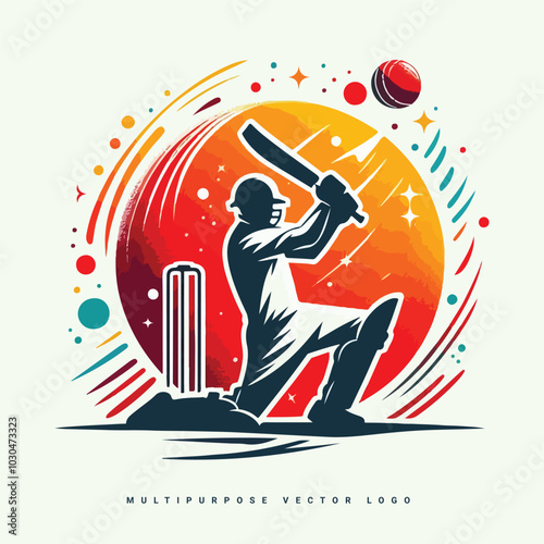 vector cricket logo