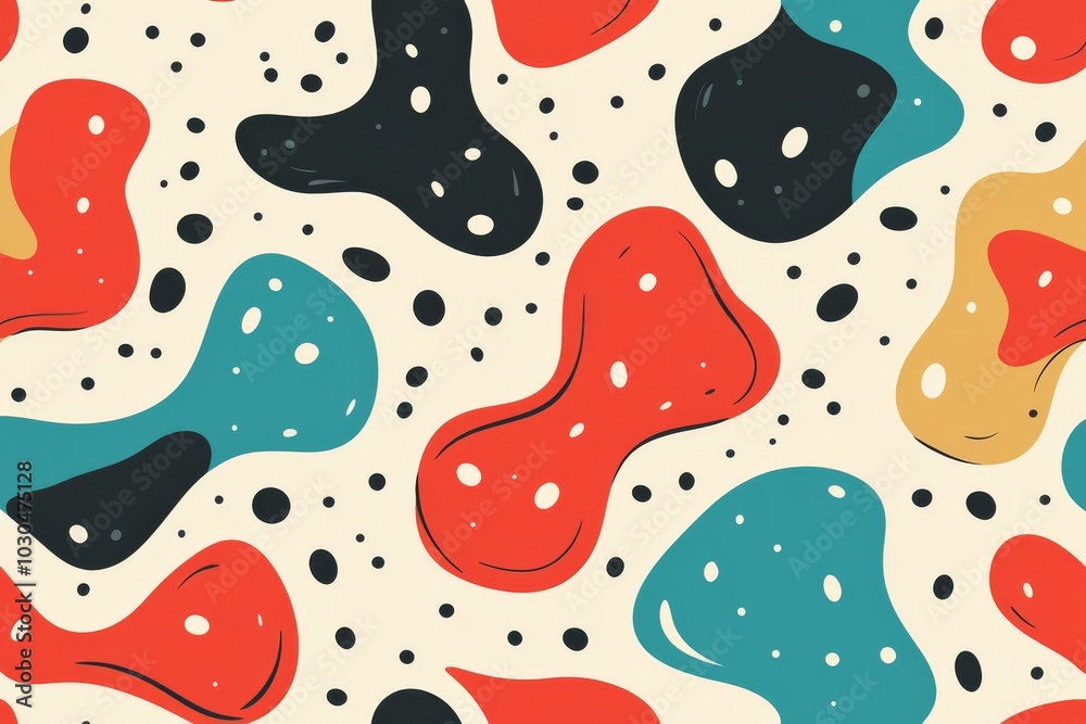 Abstract organic pattern with playful shapes and vibrant colors symbolizing energy movement and modern design in a decorative contemporary illustration Abstract organic pattern with playful shapes and vibrant colors symbolizing energy movement and modern design in a decorative contemporary illustration