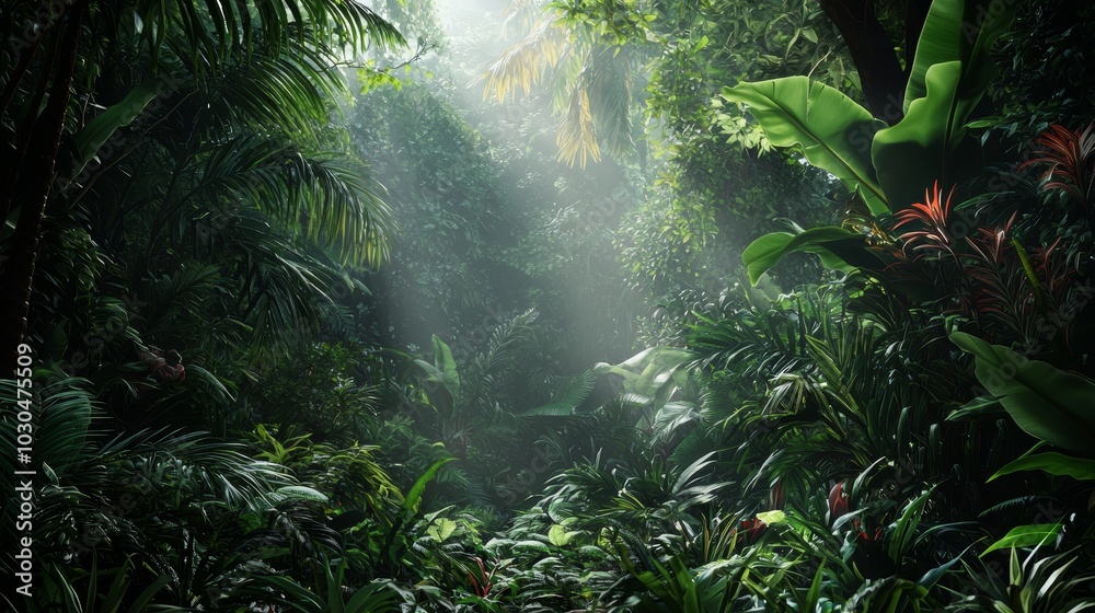 Mysterious and Adventurous Jungle Landscape for Travel and Exploration Generative AI Mysterious and Adventurous Jungle Landscape for Travel and Exploration Generative AI