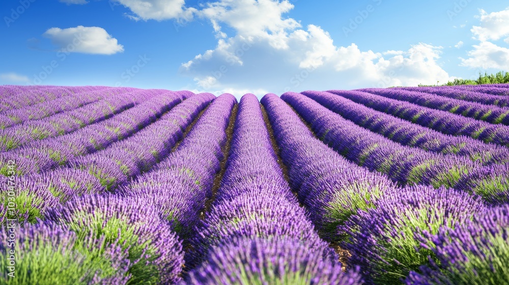Serene Lavender Field Landscape for Wellness and Summer Vacation Generative AI Serene Lavender Field Landscape for Wellness and Summer Vacation Generative AI