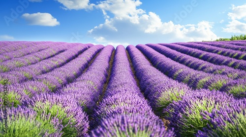 Serene Lavender Field Landscape for Wellness and Summer Vacation Generative AI