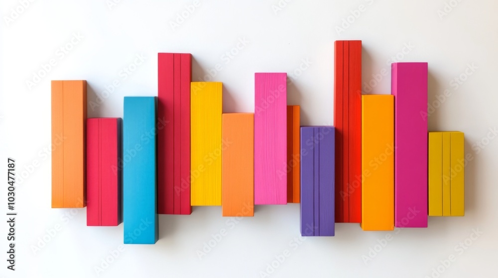 Colorful Wooden Blocks in Abstract Arrangement Colorful Wooden Blocks in Abstract Arrangement