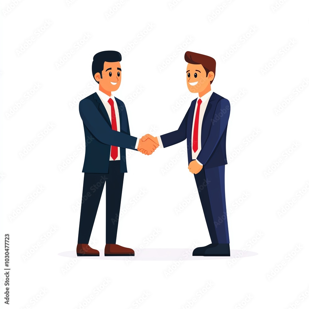Two business professionals are shaking hands, symbolizing a successful partnership or agreement in a corporate setting. Two business professionals are shaking hands, symbolizing a successful partnership or agreement in a corporate setting.