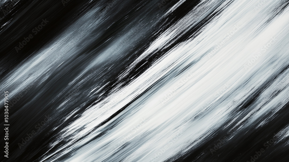 Fototapeta premium Abstract Black and White Brushstroke Texture Background