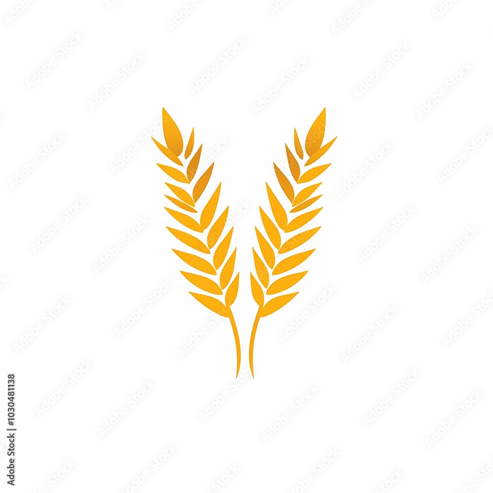 Wheat spike yellow isolated on white background. Grain plant silhouette. Spica icon. Ear organic. illustration flat design. Cereals natural. Maybe as a logo. Wheat spike yellow isolated on white background. Grain plant silhouette. Spica icon. Ear organic. illustration flat design. Cereals natural. Maybe as a logo.
