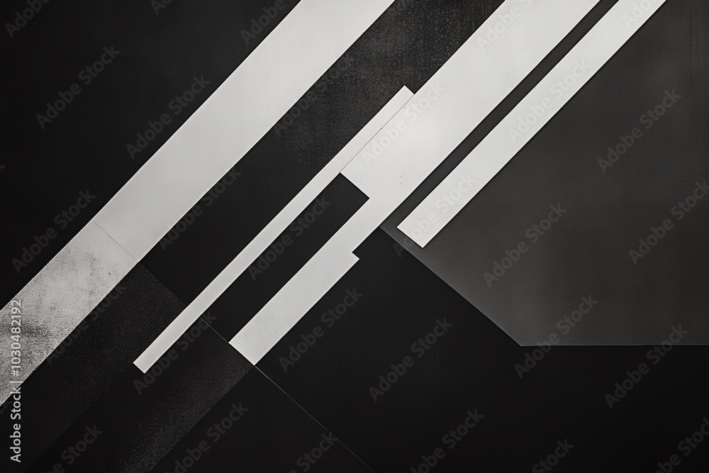 Fototapeta premium Abstract geometric pattern in black and white, creating a modern and minimalist design.