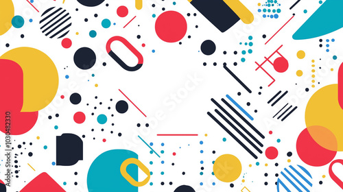 ポップでカラフルな幾何学模様の背景素材