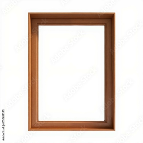 A wooden picture frame with a blank center, perfect for artwork or photographs, emphasizing simplicity and elegance.