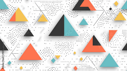 ポップでカラフルな幾何学模様の背景素材
