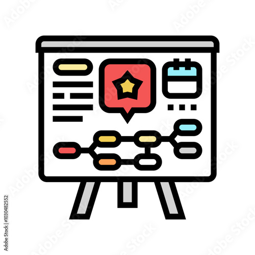 planning event agency color icon vector. planning event agency sign. isolated symbol illustration