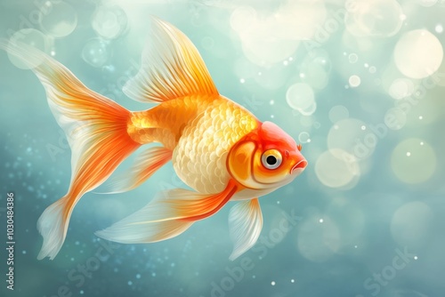 Graceful Goldfish in an Aquarium