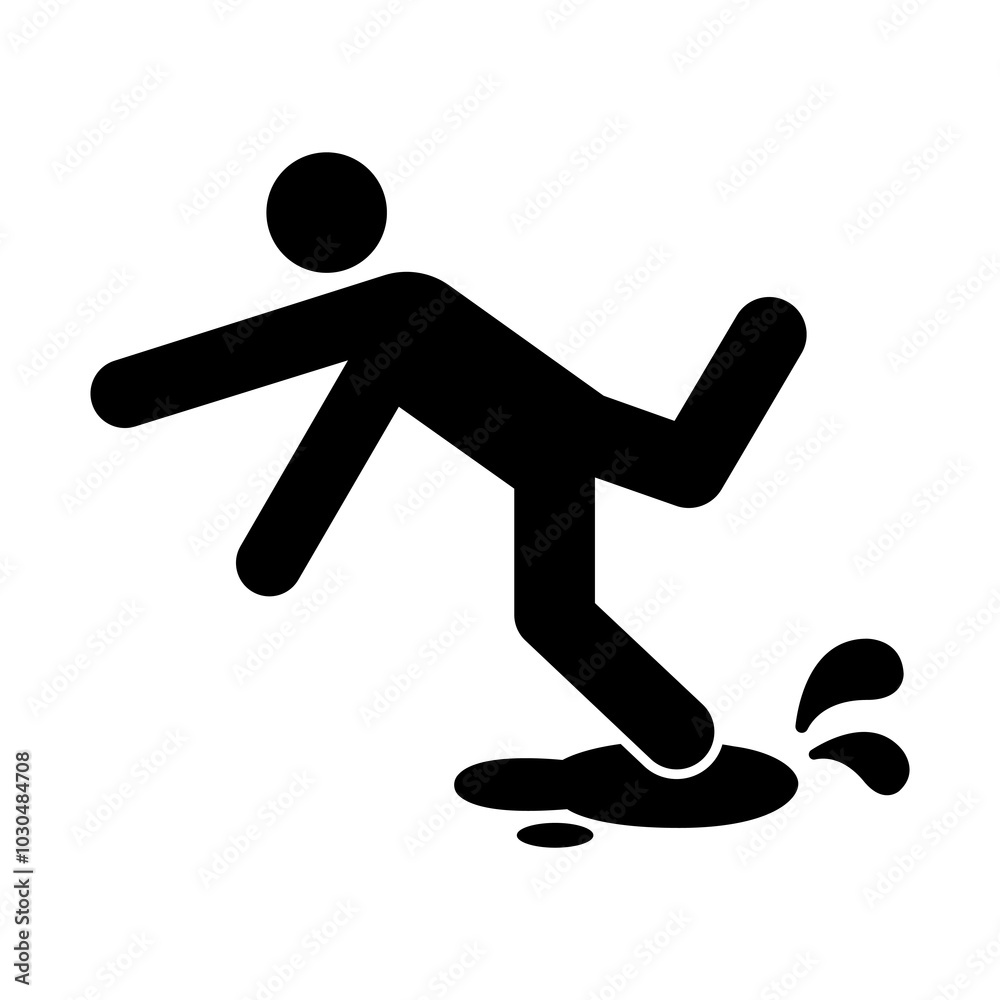 Slippery Black Icon,Vector Illustration, Isolate On White Background Label. EPS10 Slippery Black Icon,Vector Illustration, Isolate On White Background Label. EPS10