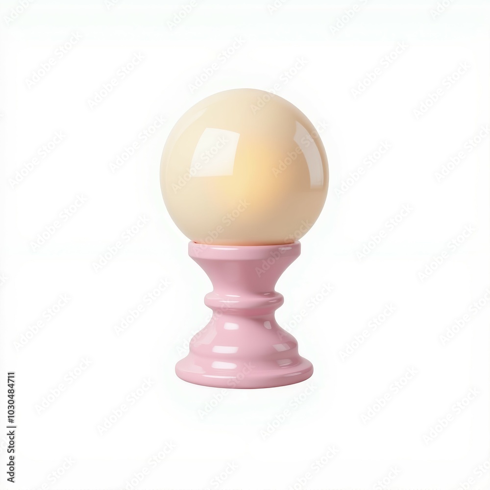A stylish, pastel pink lamp with a spherical shade, perfect for adding a touch of modern decor to any space.