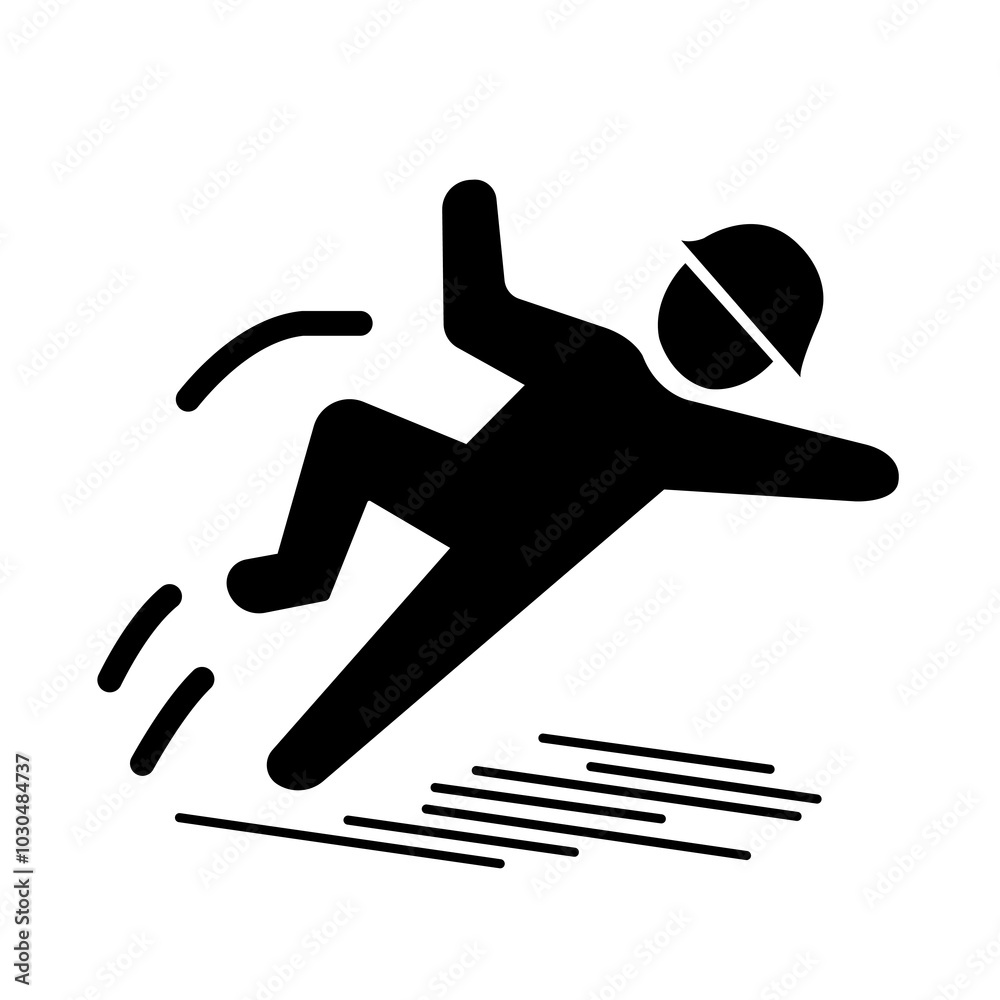 Slippery Black Icon,Vector Illustration, Isolate On White Background Label. EPS10 Slippery Black Icon,Vector Illustration, Isolate On White Background Label. EPS10