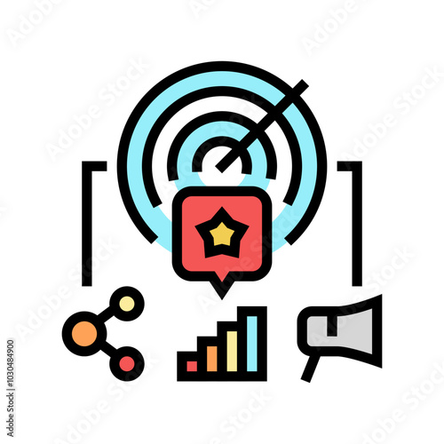 marketing event agency color icon vector. marketing event agency sign. isolated symbol illustration