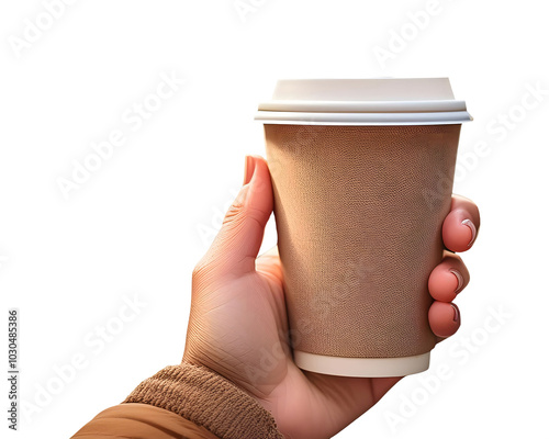 Close-Up of a Biodegradable Coffee Cup in a Cafe photo