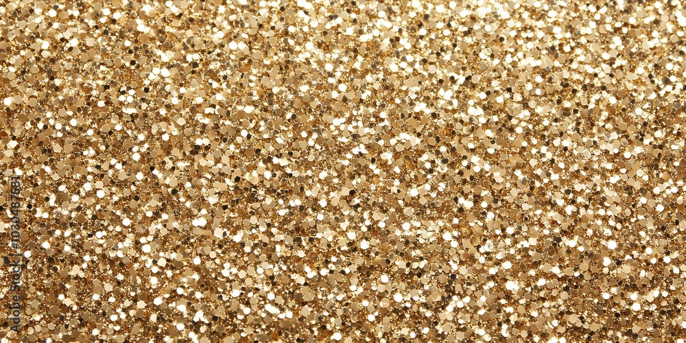 Close-up of shimmering gold glitter, perfect for adding a touch of sparkle to your designs. Close-up of shimmering gold glitter, perfect for adding a touch of sparkle to your designs.