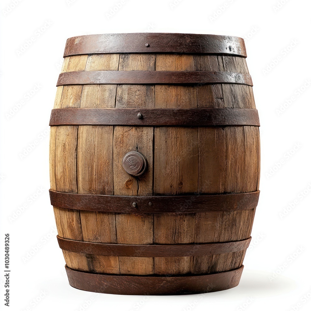 Fototapeta premium A wooden barrel letterbox mailbox keg.