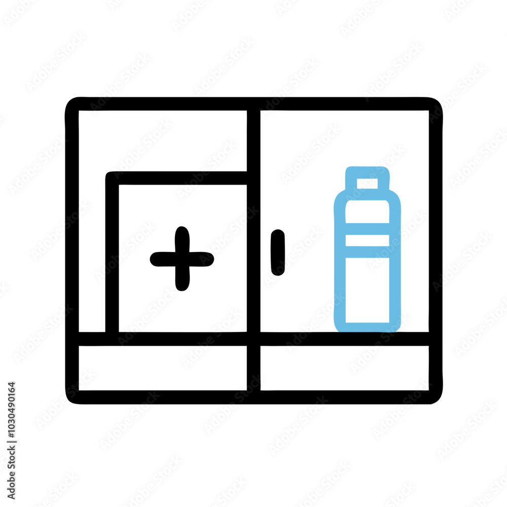 Medicine Cabinet Icon in Simple Design for Home Healthcare Storage Medicine Cabinet Icon in Simple Design for Home Healthcare Storage