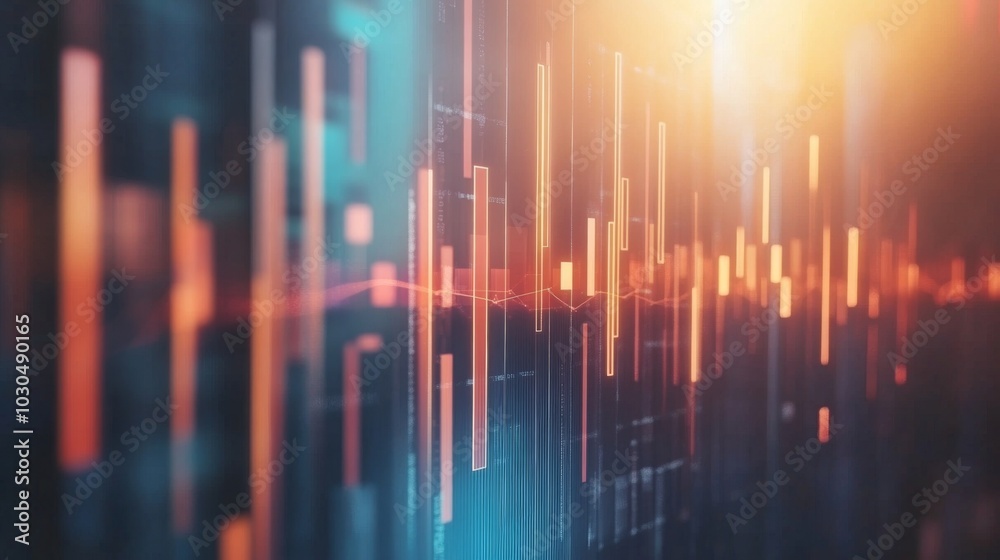 Abstract Data Visualization with Colorful Bars and Lights Abstract Data Visualization with Colorful Bars and Lights