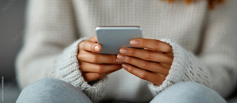 Close-up of Hands Typing on Smartphone, Mobile Device Usage Concept Generative AI Close-up of Hands Typing on Smartphone, Mobile Device Usage Concept Generative AI