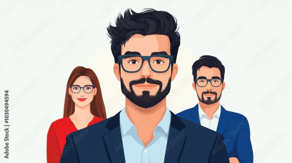 Confident Man in Professional Attire with Colleagues Confident Man in Professional Attire with Colleagues
