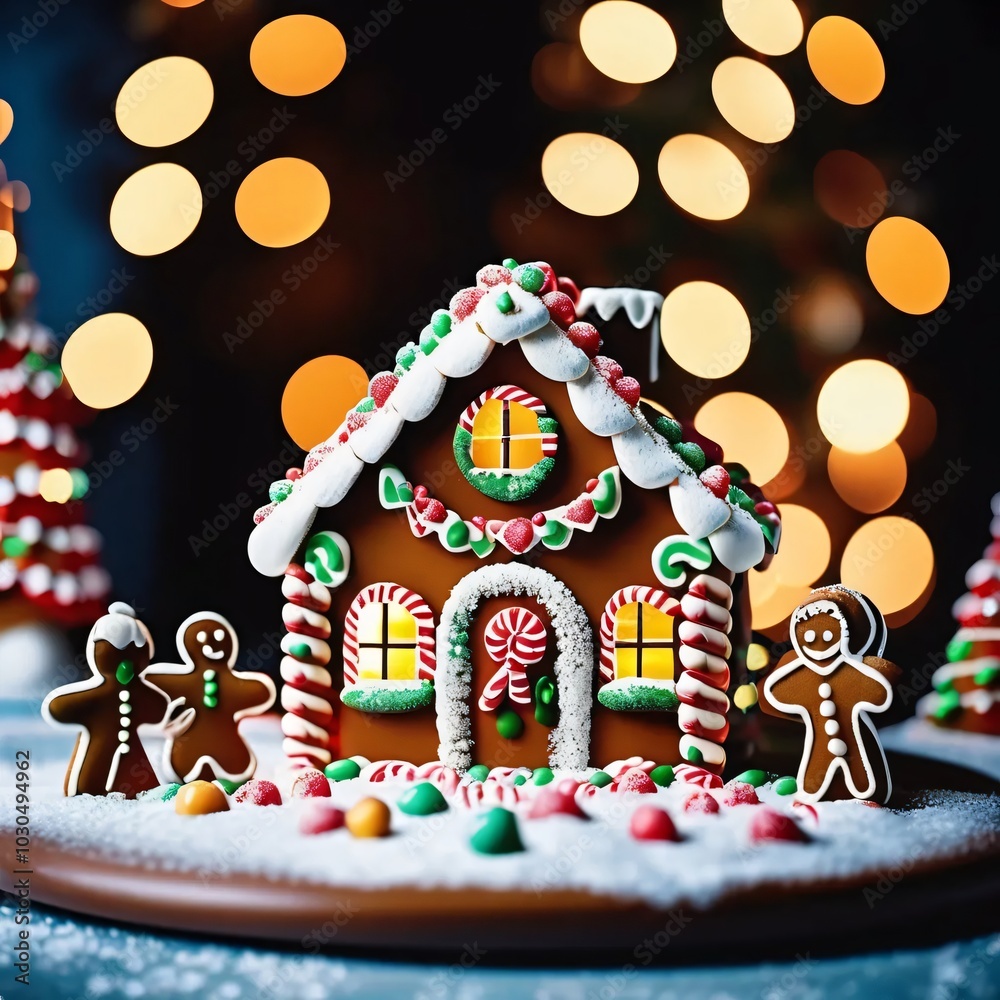 gingerbread house with christmas tree gingerbread house with christmas tree