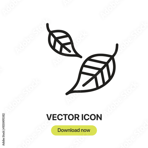 Falling Leaves icon vector. Linear-style sign for mobile concept and web design. Falling Leaves symbol illustration. Pixel vector graphics - Vector.