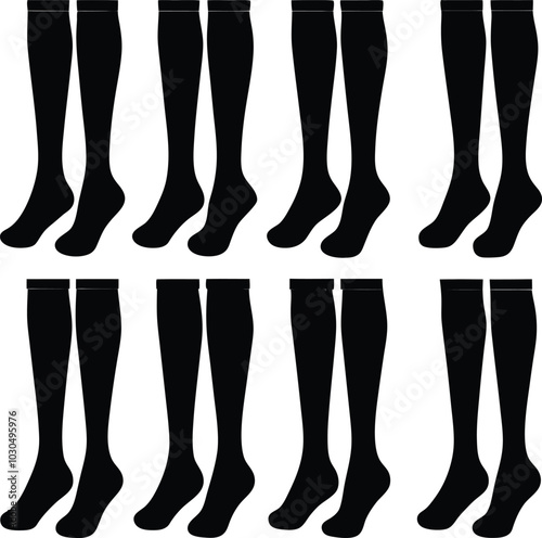 Black Knee High Compression Socks: Support, Circulation, & Comfort for Women & Men - Athletic, Medical, & Everyday Wear - 10 Pairs Value Pack