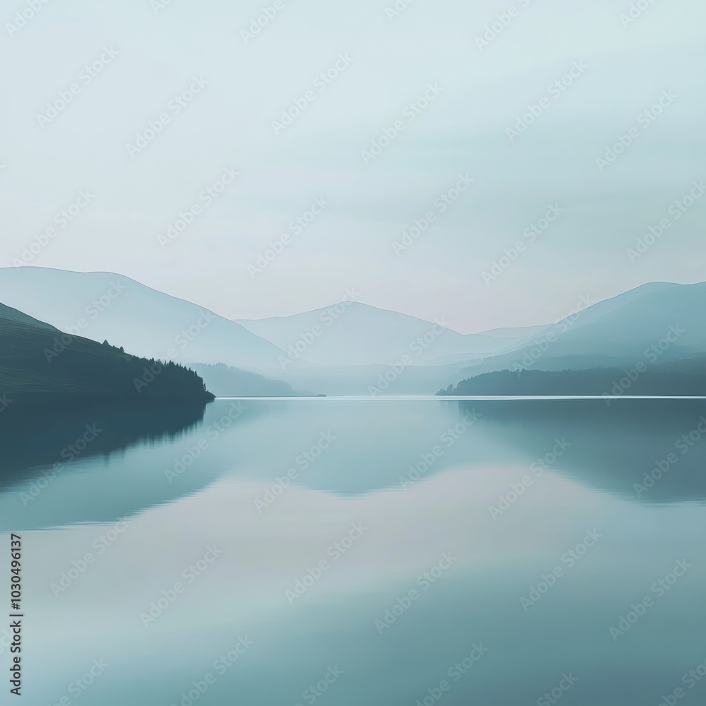 Serene Landscape with Calm Lake and Soft Background, Ideal for Nature and Travel Themes Generative AI Serene Landscape with Calm Lake and Soft Background, Ideal for Nature and Travel Themes Generative AI