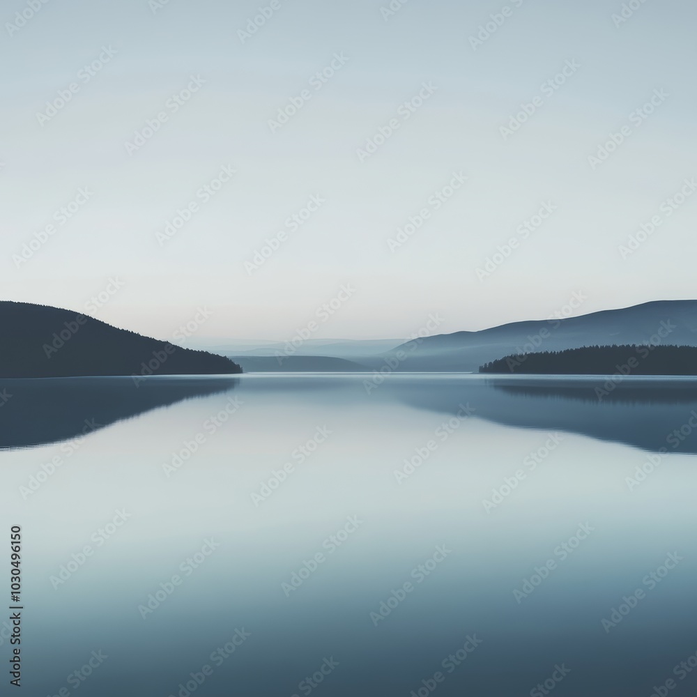 Serene Landscape with Calm Lake and Soft Background, Ideal for Nature and Travel Themes Generative AI Serene Landscape with Calm Lake and Soft Background, Ideal for Nature and Travel Themes Generative AI