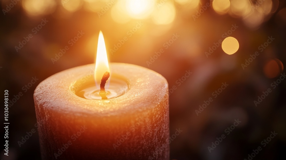 Warm Candle Glow in Soft Evening Light