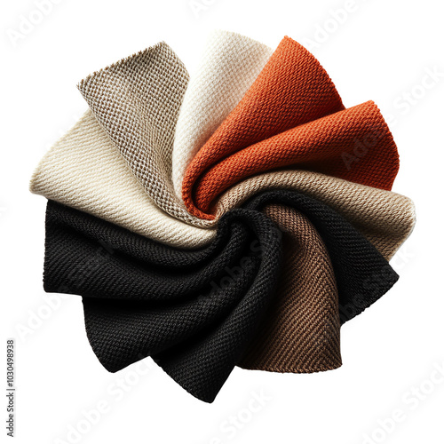 Wallpaper Mural Colorful fabric swatches arranged in a circular pattern. transparent background Torontodigital.ca