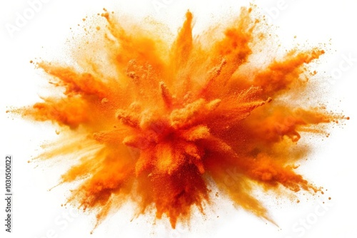 Dynamic White-Infused Background with Yellow and Orange Powder Burst