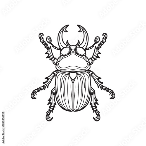 Wallpaper Mural Black Beetle Vector Versions on White. Torontodigital.ca