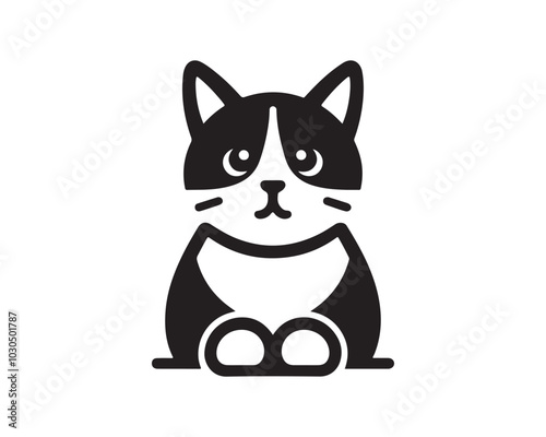 black cat cartoon vector illustration