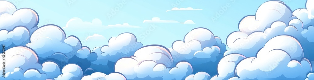 A bright blue sky filled with fluffy white clouds, creating a serene and cheerful atmosphere. A bright blue sky filled with fluffy white clouds, creating a serene and cheerful atmosphere.