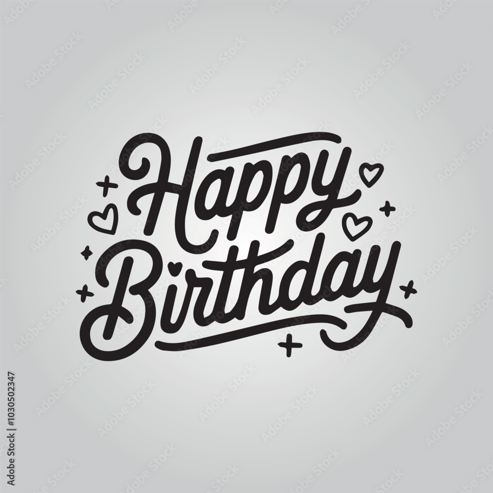 Obraz premium Vector Happy Birthday typography. 