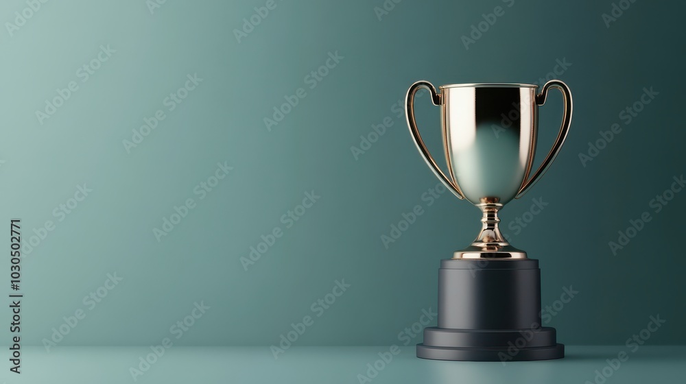 Championship trophy on a minimalist background evoking success and achievement