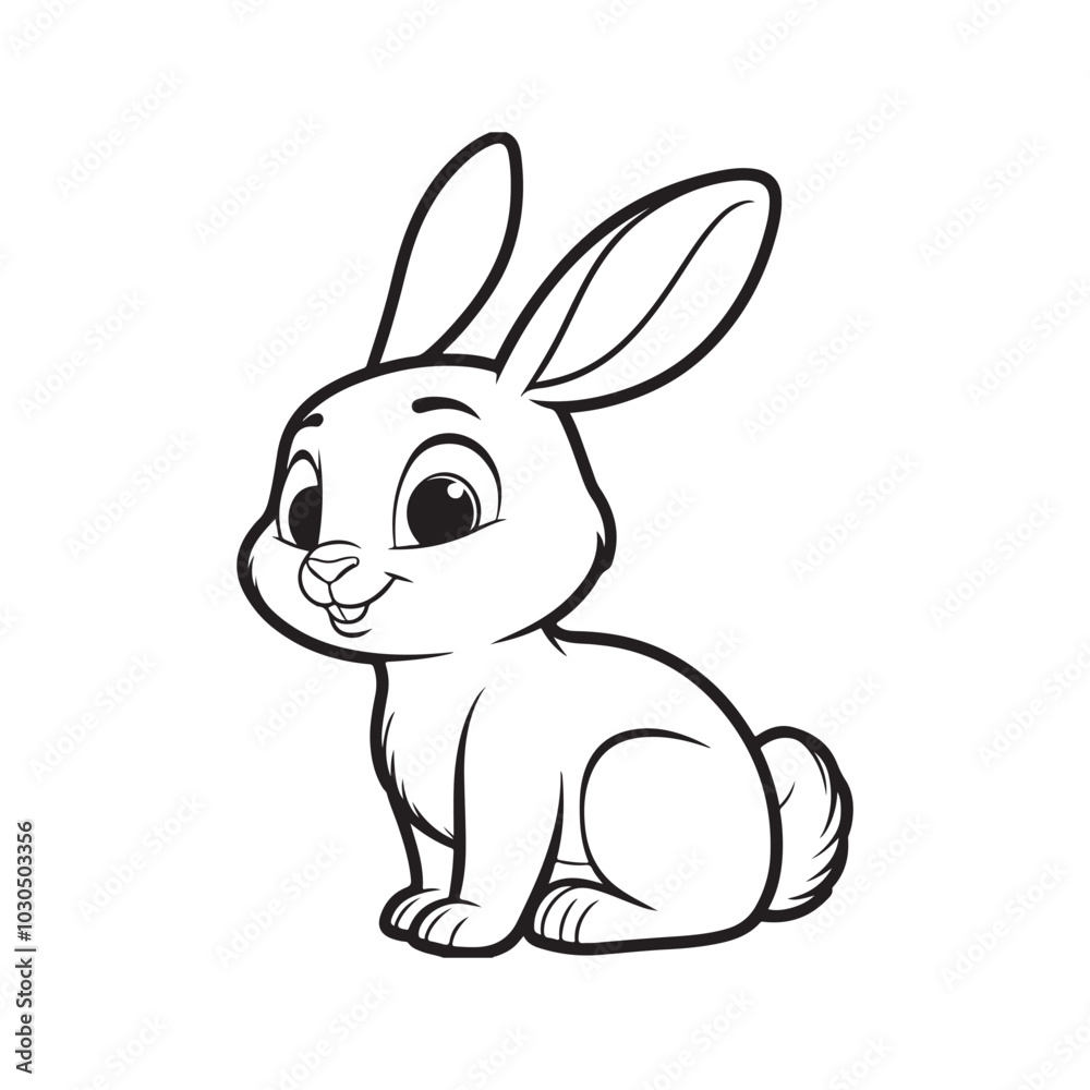 Black Rabbit Silhouette Isolated on White Vector. Side View. Black Rabbit Silhouette Isolated on White Vector. Side View.