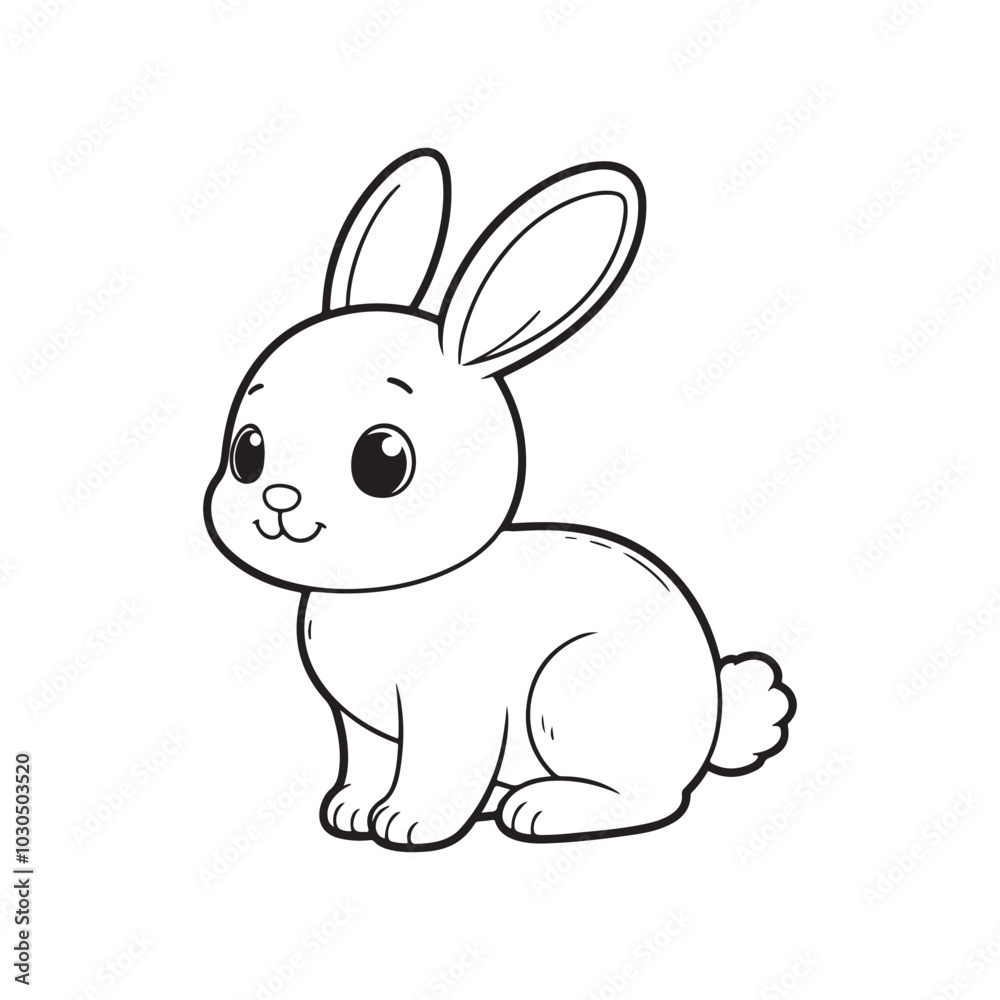 Isolated Black Rabbit Silhouette on White. Side Profile Vector. Isolated Black Rabbit Silhouette on White. Side Profile Vector.