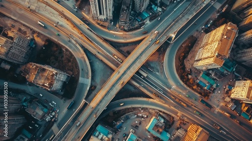 Aerial view of the iconic Estaiada bridge in SÃ£o Paulo, Brazil.