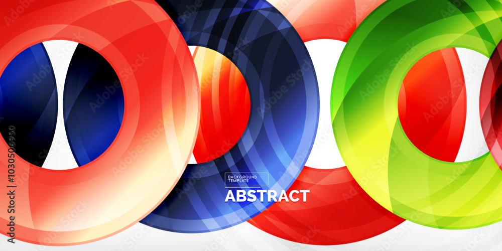 Bright colorful circles with light effects. Abstract background Bright colorful circles with light effects. Abstract background